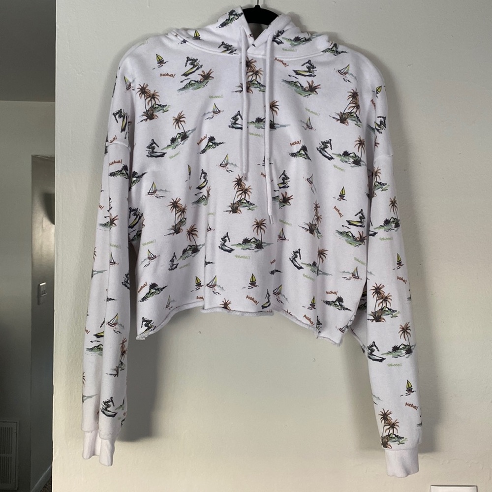 F21 Cropped Surfer Hoodie Size 2X